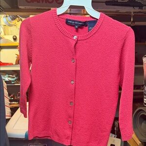 French Connection Bright Coral Button-Front Cardigan